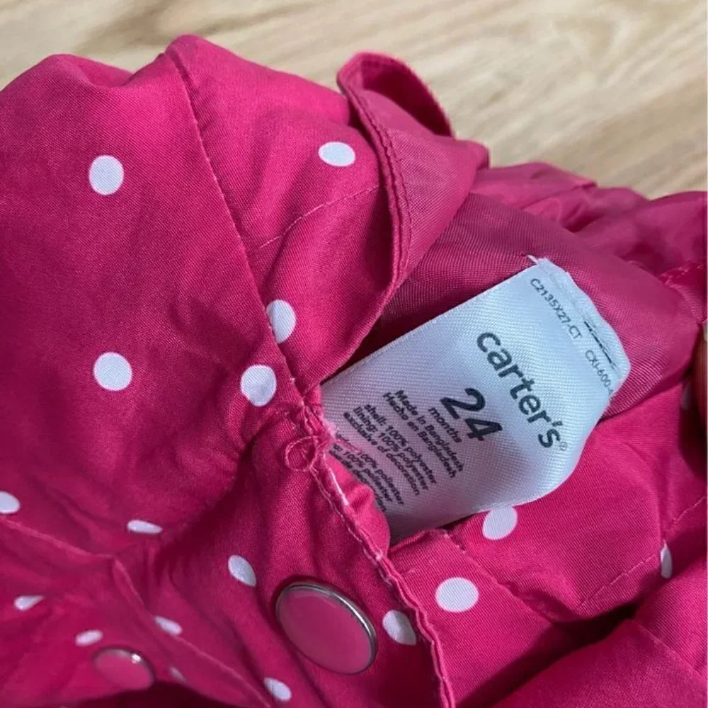 Carter’s Polka Dot Windbreaker Jacket Sz 24 Months